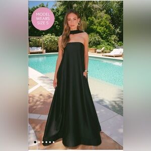 Silk Black Strapless Dress - Show me your MuMu
